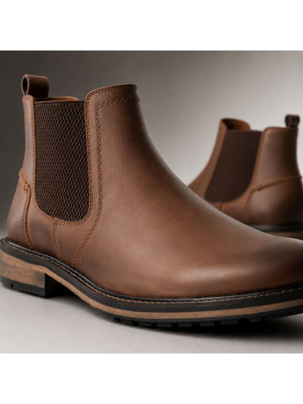 SD2 - Dune London Chorleys Brown Leather Wide Fit Chelsea Boots Men’s EU 41 US 8